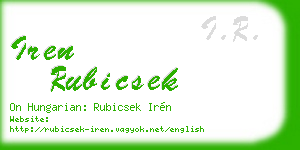 iren rubicsek business card